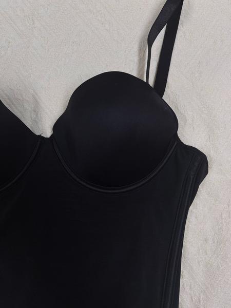 Elegant Women's Plain Color Adjustable Strap Bodysuit, Abdominal Control Shapewear, Comfortable Fit for Daily Wear