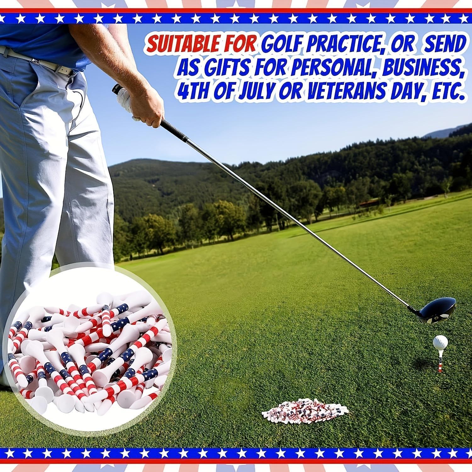 American Flag Golf Tees (50/100pcs), Wooden Golf Tees, Stars and Stripes Design Golfing Tees, Teens Golf Balls Game Accessories, Golf Equipment, Golf Supply
