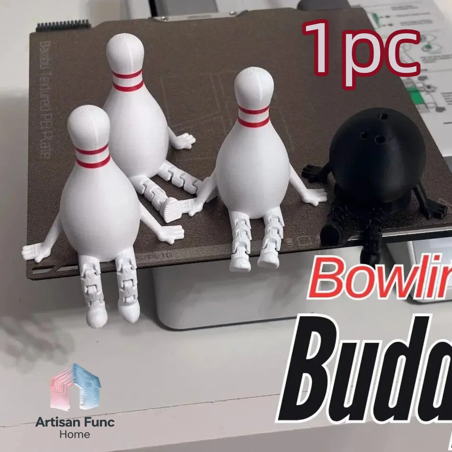 1pc 3D Printed Bowling Ball Creative Ornament, Unique Home Decor, Perfect Gift Choice, Durable and Fashionable Design