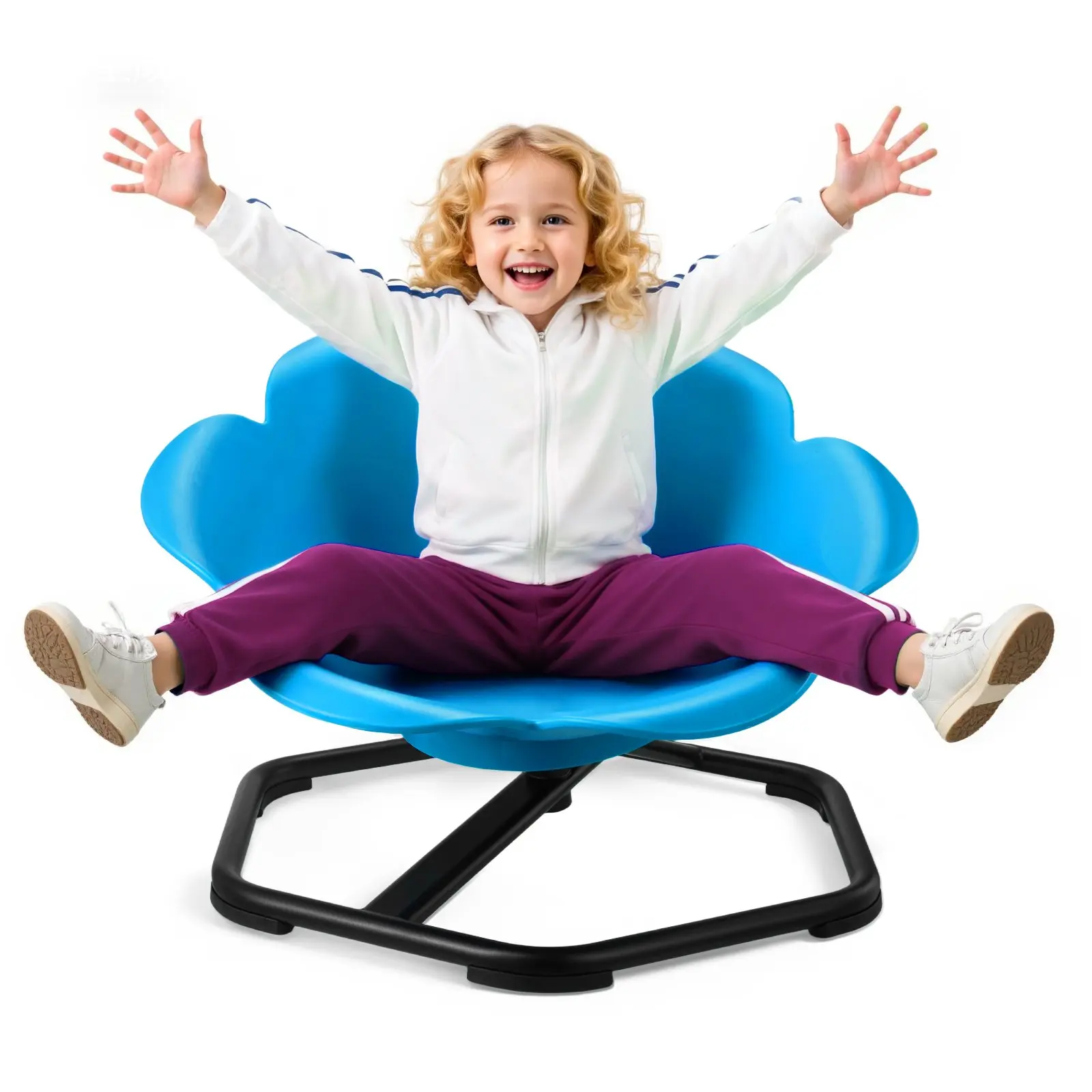 VEVOR Fully Assembled Kids Swivel Chair, 220 lbs Capacity, 24.4 in/62 cm Plastic Cylinder Sensory Training Seat, Sturdy Non-Slip Metal Base, for Autistic Kids’ Coordination Balance Focus, Daycare Centers