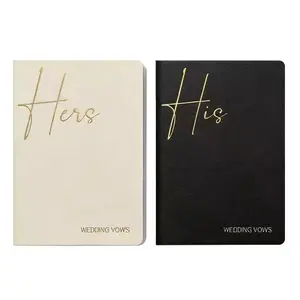 2 Pairs Couple Vow Books, Text Wedding Vow Book, Essential Wedding Supplies, Perfect for Couples' Commitment Ceremony