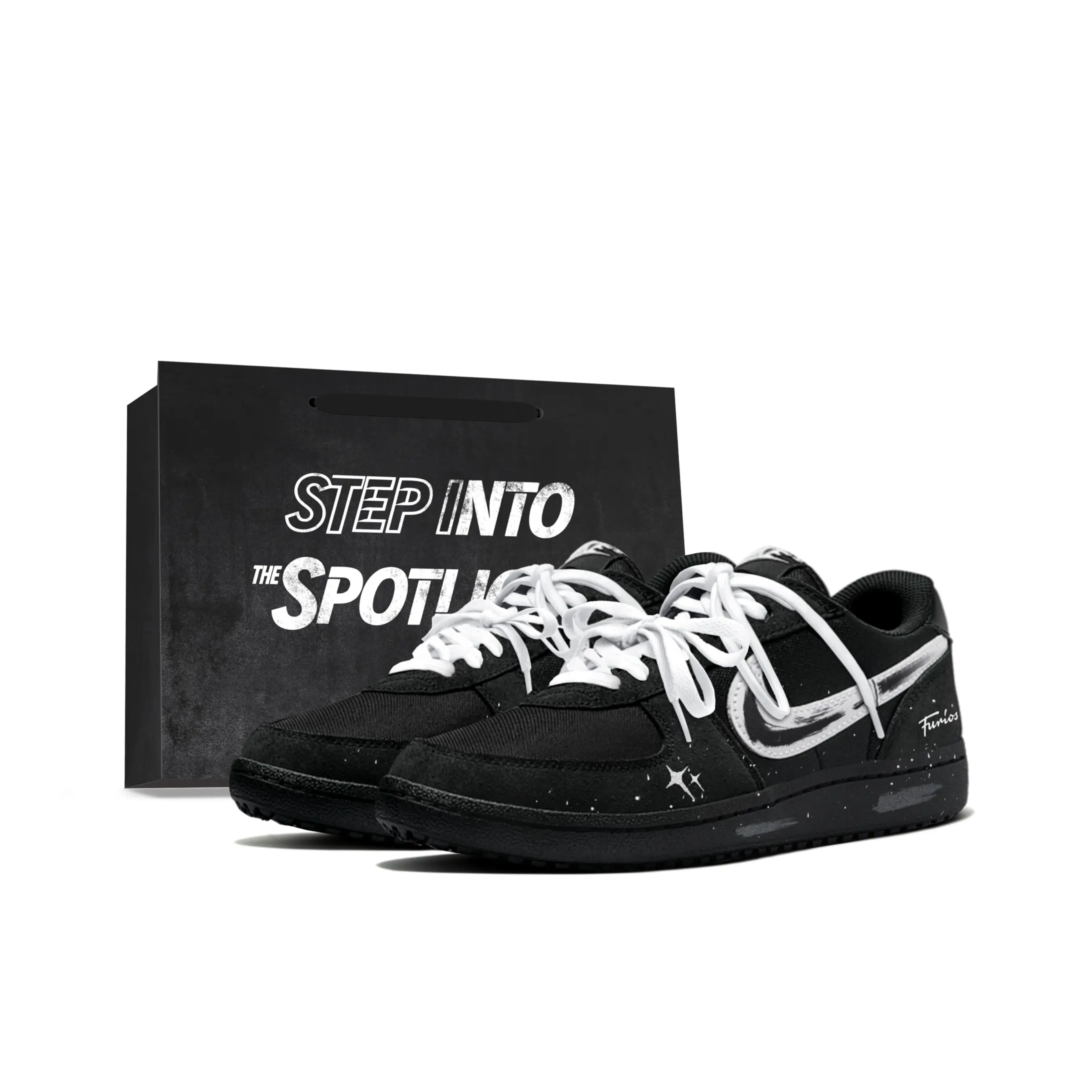 Nike Field General Custom Hand-Painted Sneakers for Men: Black, Lightweight, Breathable, Low-Top, All-Season Outdoor Style Verifiable, with credentials and supporting global authentication
