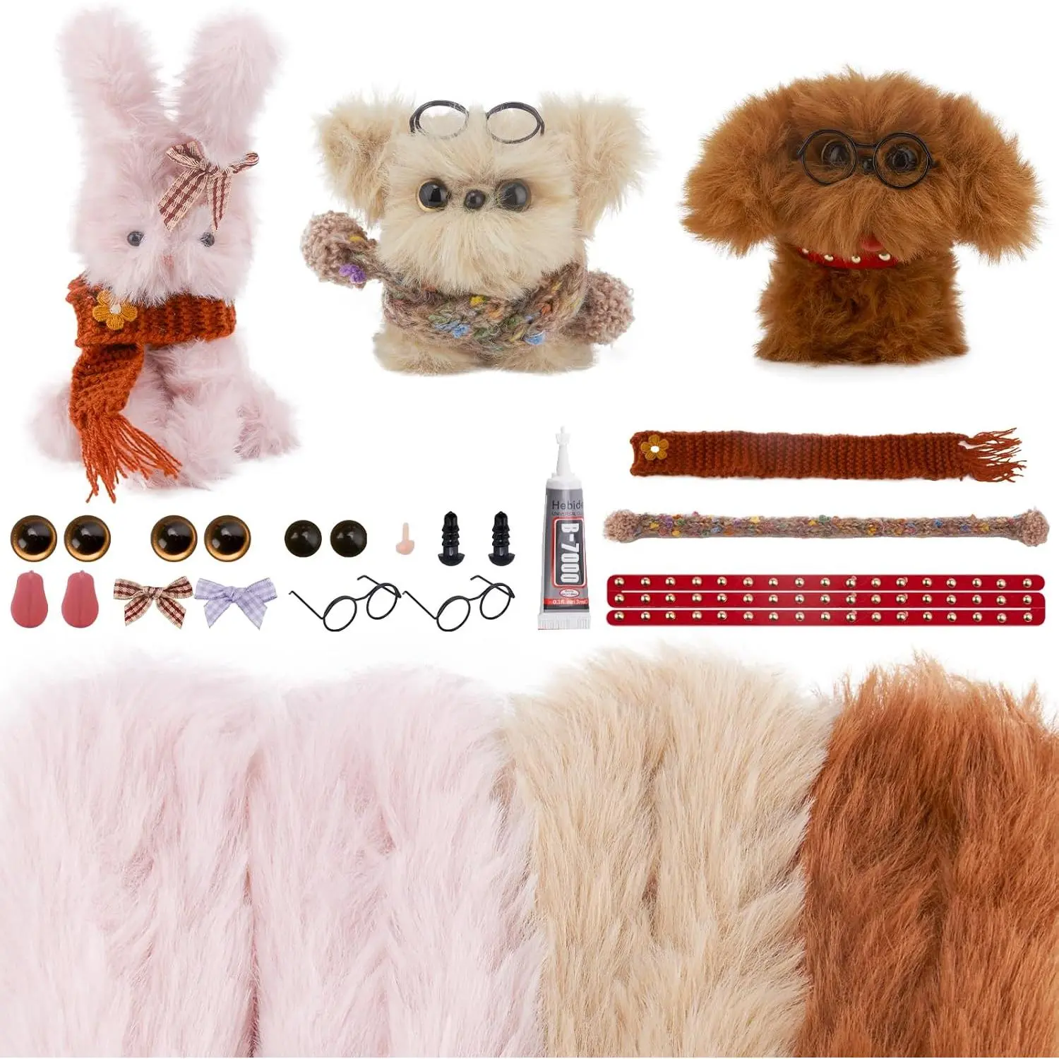 23 count  Pipe Cleaners Craft Kit 39.37" Long 0.8" Thick | Complete Supplies Kit for Making Bunny & Puppies,  Chenille Stems Crafts, Easy to Shape, Holiday Decorations