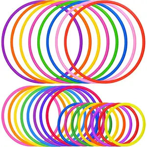 24 Pcs Multicolor Plastic Toss Rings Kids Ring Toss Game Carnival Rings for Speed and Agility Practice Games, Garden Backyard Outdoor Games, Bridal Shower Game, Game Booth (3 Sizes)fidget toys