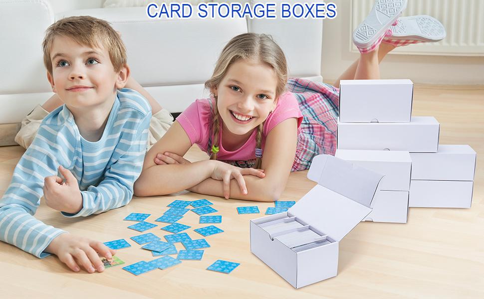 Trading-Card Storage Box, 8-Pack • 1000 Count Corrugated Cardboard Storage Box with dividers & labels for TCG/Magic/Mtg storage and Collection, 14.4 INCH Horizontal