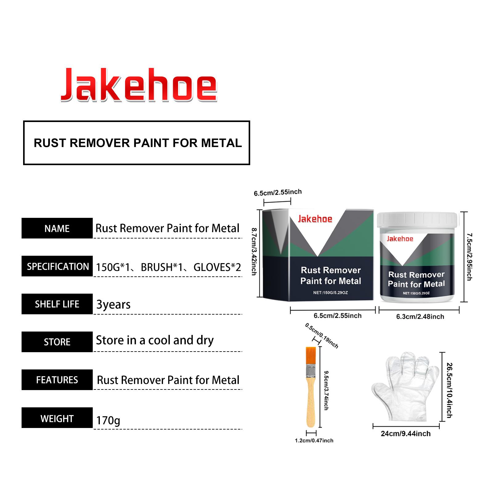 Jakehoe Metal Rust Removal Paint, Metal Surface Rust Prevention Durable Protection Rust Quick Dry Rust Removal Paint