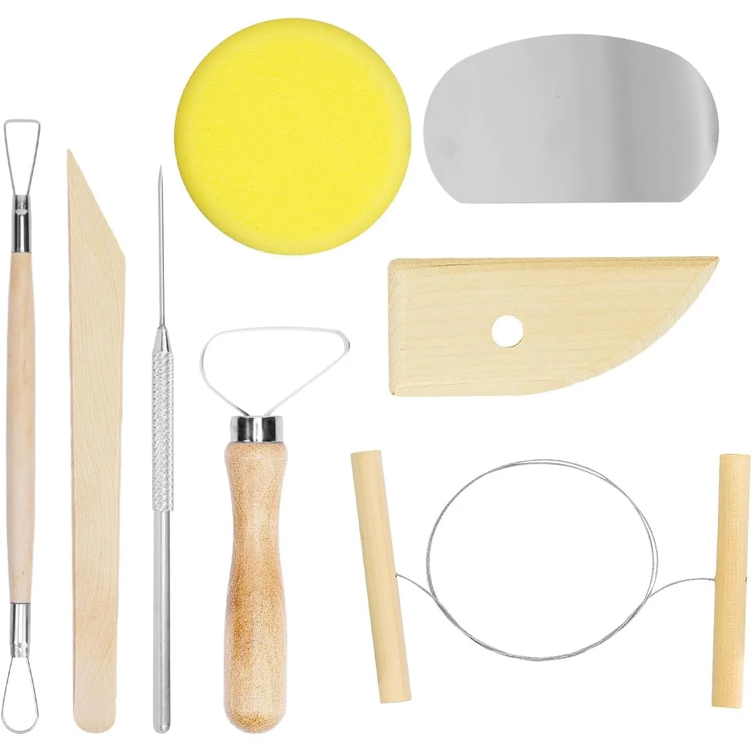 8- Pottery & Clay Sculpting Tools Set for Ceramics Carving | Sculpting Tools for Pottery Trimming, Smoothing, Modeling Polymer Clay, Ideal For DIY Crafts