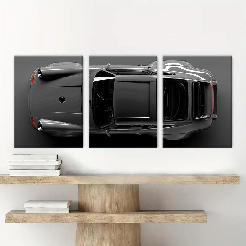 Fashion Car Pattern Canvas Painting with Frame, 3 Counts/set Modern Art Design Wall Art, Wall Decor for Home Interior Living Room Bedroom Office