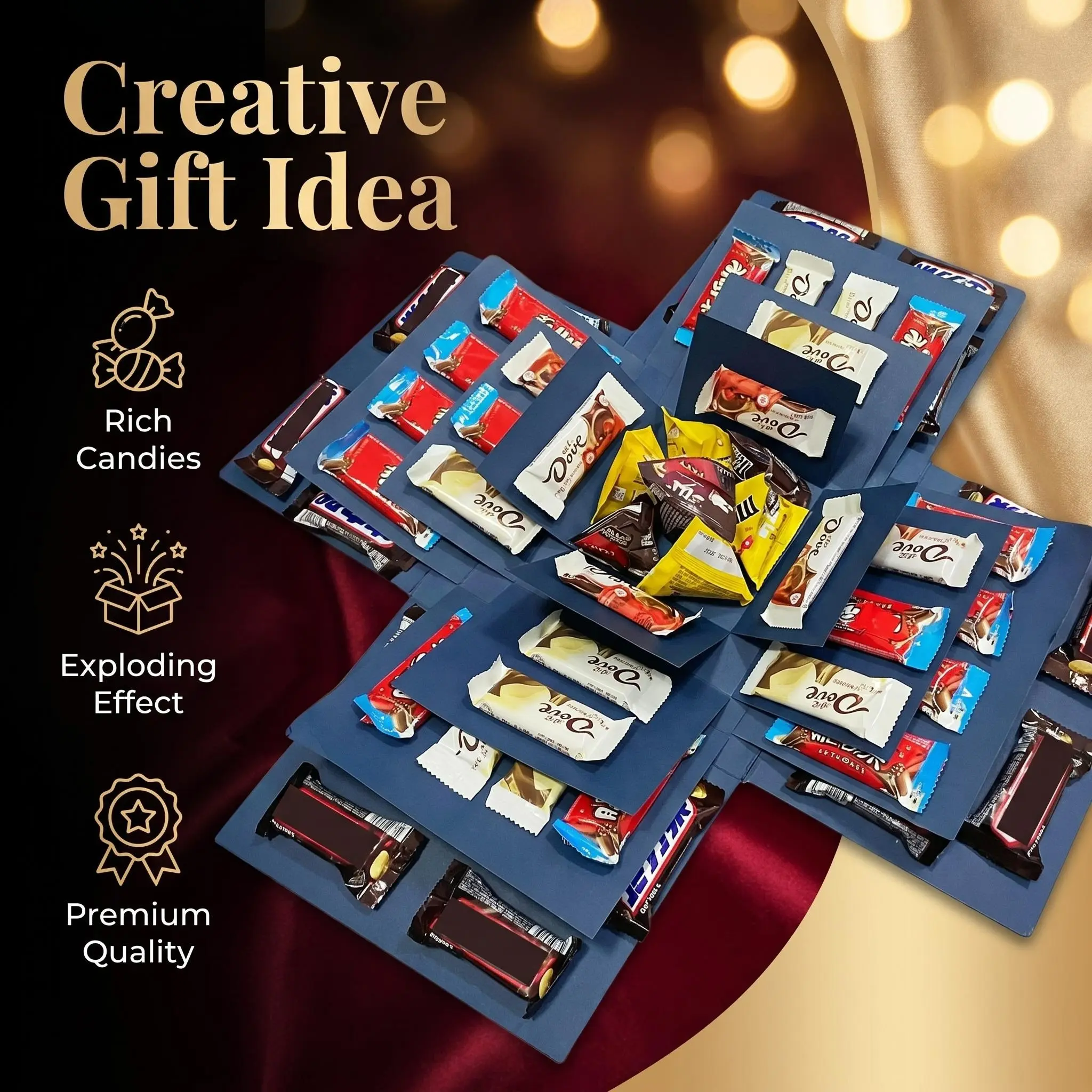 Christmas Halloween Gift Box, Five-Layer Candy Surprise Explosion Box, Trendy High-End Kids Snack Birthday Creative Gift Packaging Box, Deluxe Gift Box