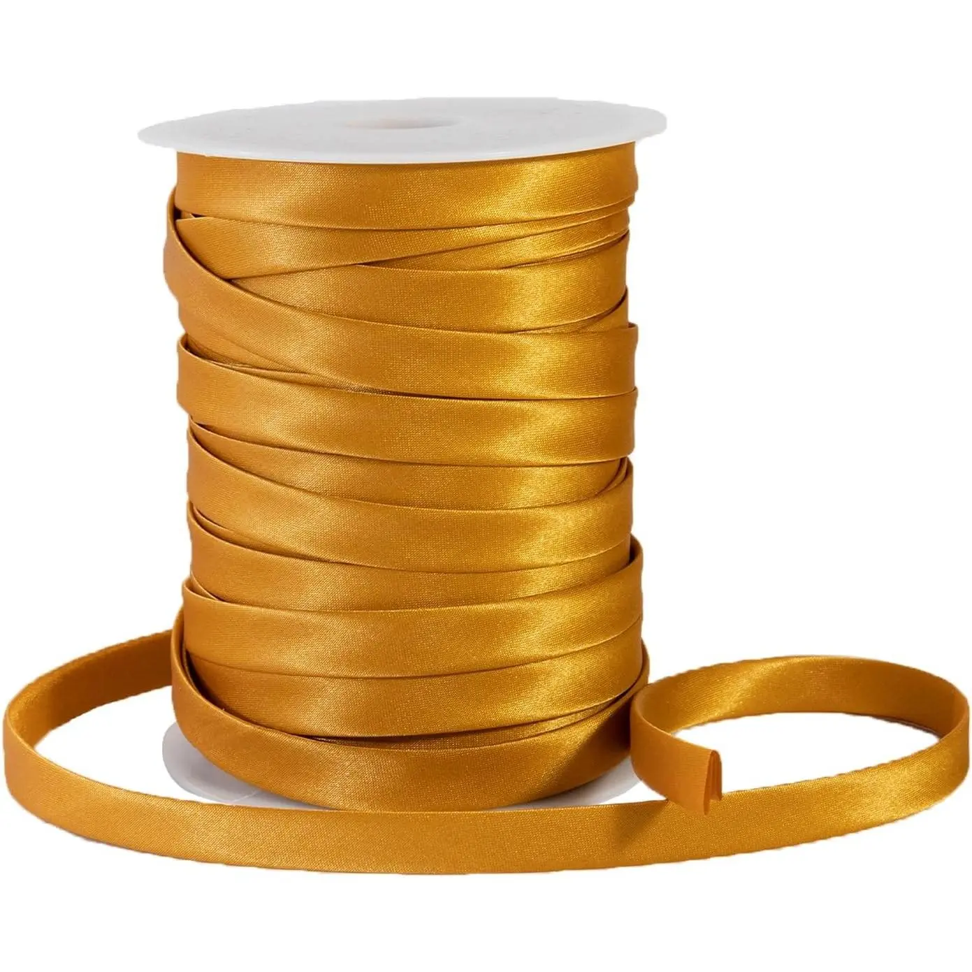 55 Yards 0.5 Inch Double Fold Bias Tape, Polyester Sewing Binding Tape, Antique Gold