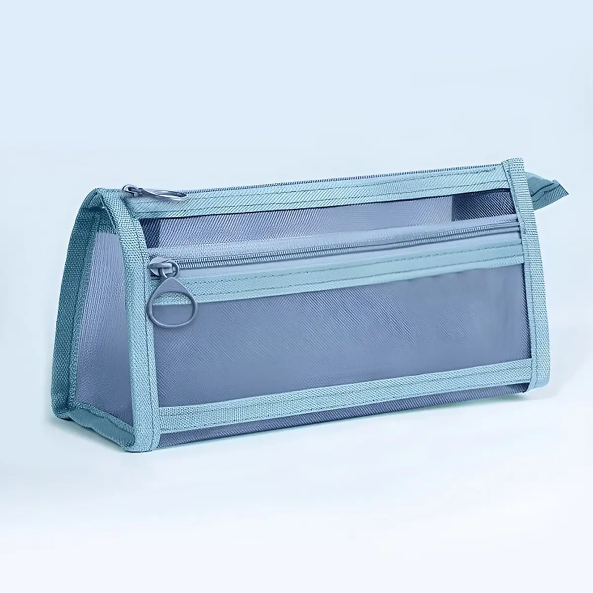 Creative Triangle Transparent Mesh Pencil Case, Desktop Stationery Storage Portable Pencil pouch, Student Office Storage Supplies