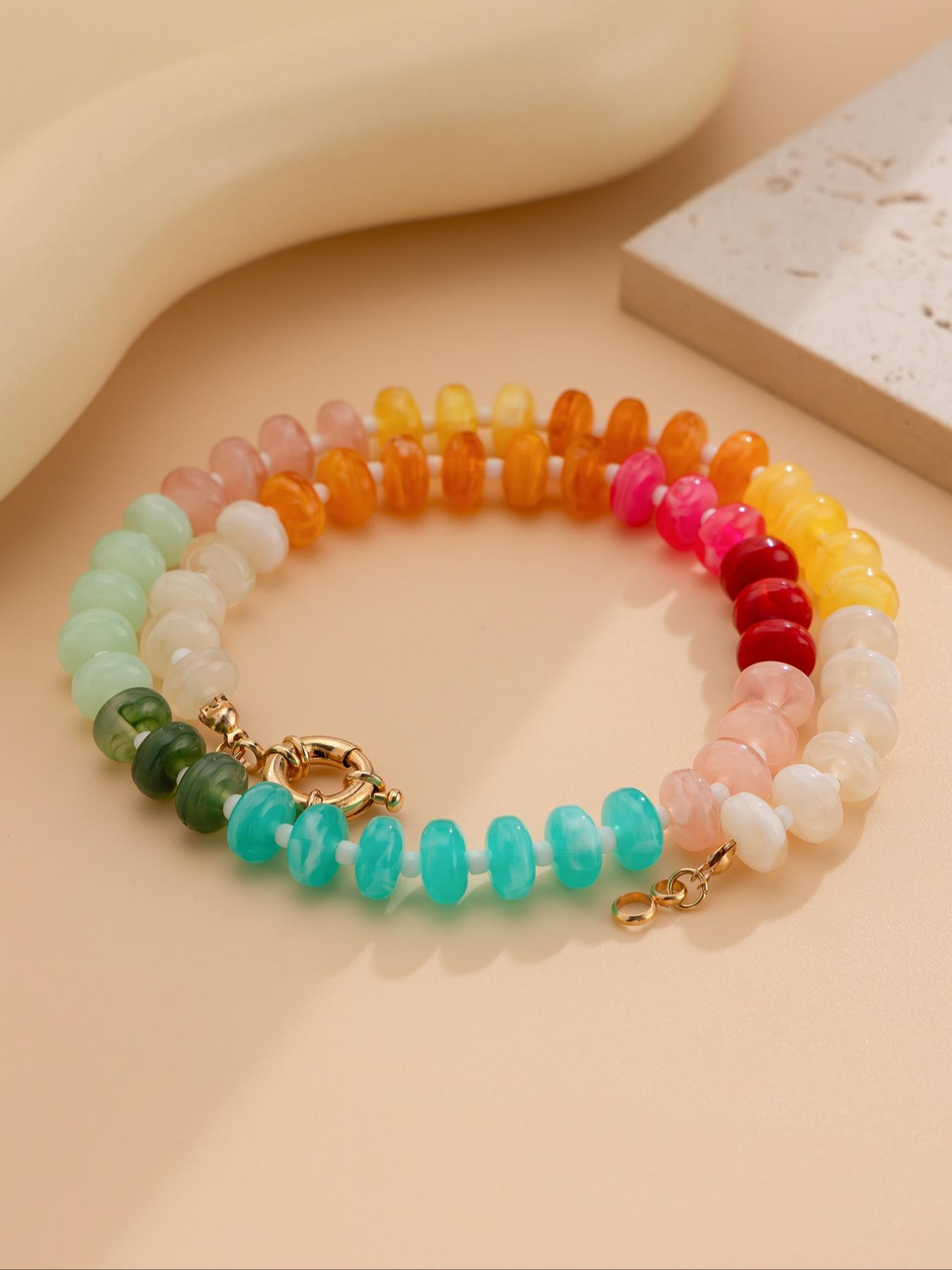 Chic Beaded Necklace for Women, Elegant Multicolor Jewelry, Perfect Gift for Holidays & Birthdays, Stylish Accessory for Parties, Modern Versatile Accessories