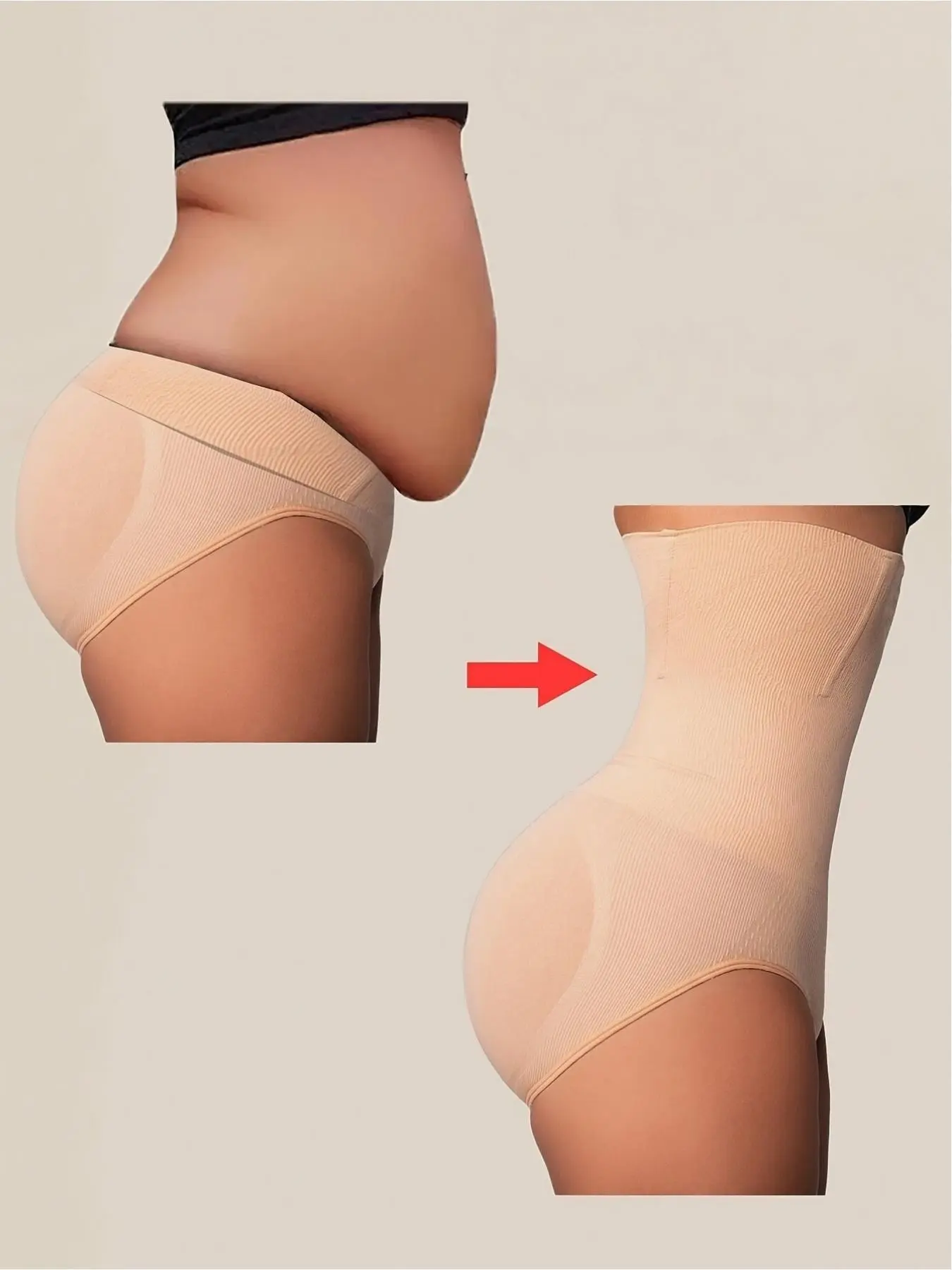 Women'S High-Waist Tummy Control Butt Lift Panties - Tummy Flattening And Butt Enhancement, Adjustable Breathable Comfortable Style, Casual Shapewear, Seamless Design, Durable Elastic Fabric
