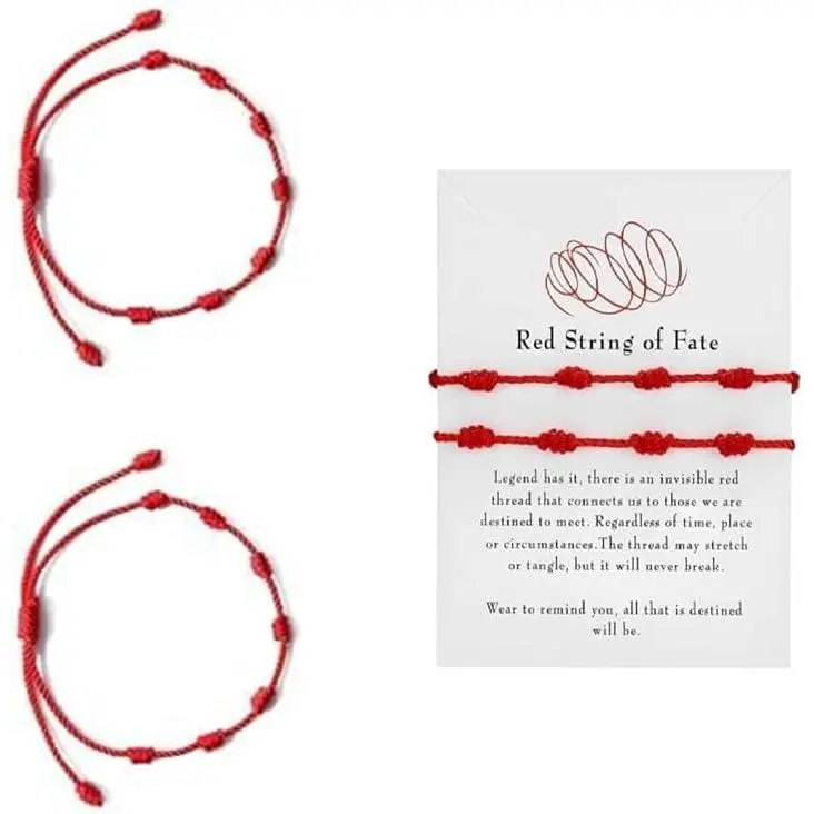 Kabbalah 7 Knot Red String Bracelet Adjustable Lucky Protection Bracelet for  ,   Wristband for Daily Wear