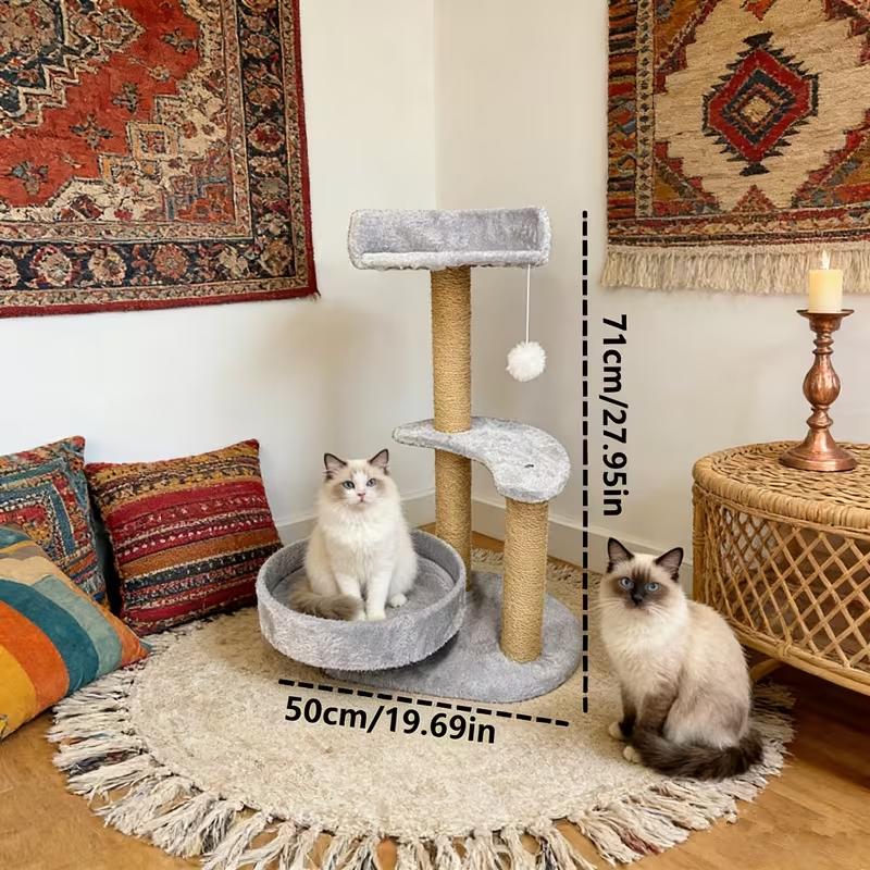 Large Multi-Layer Cat Tree Apartment Villawith Artificial Leaves,Anti-Caress Design,Durable Base, Suitable for Indoor Cats