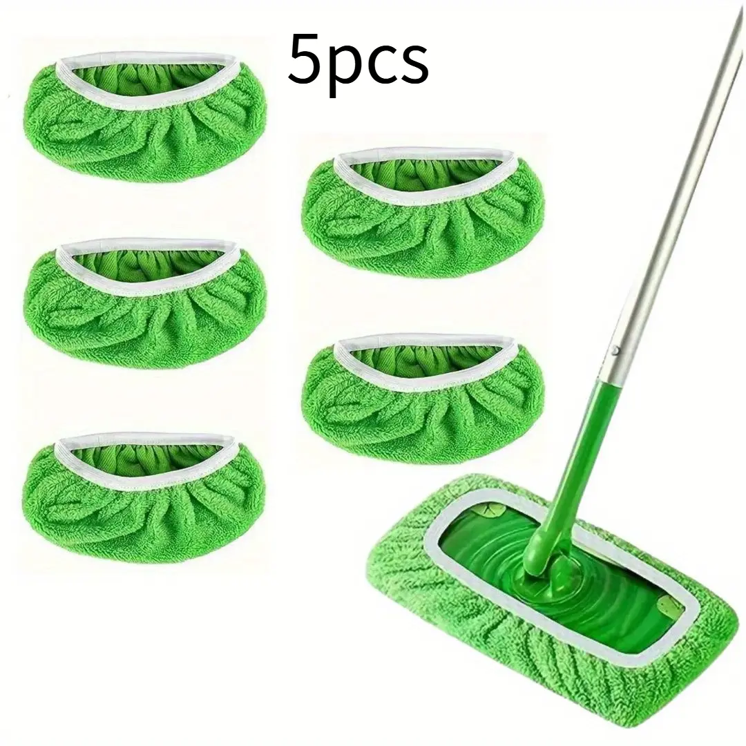 5pcs Premium Mop Replacement Pad, Flat Floor Mop Cloth, Microfiber Cleaning Mop Replacement Pad, Wet and Dry Use, Easy To Clean, Cleaning Supplies, Mop Pads