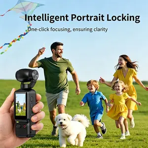 Action Camera, Portable Vlogging Camera, Handheld Pocket Camera with 1.97inch Screen, 1800mAh Large Capacity Battery, Memory Card, Digital Vlogging Camera for Youtuber, Teenager, Adult, Beginner