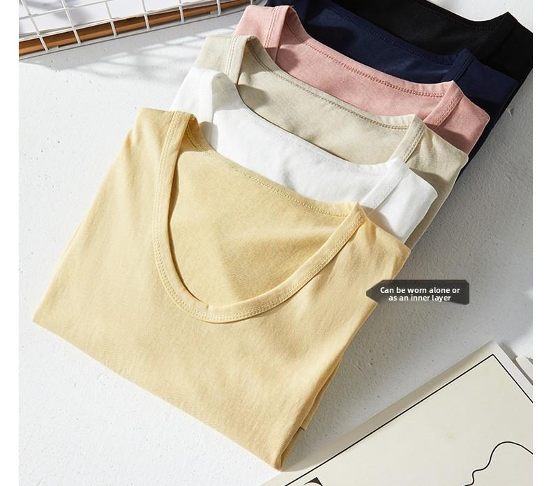 Women's V Neck T Shirt Spring Korean Style Loose Fit Snowflake Cotton Top Casual Basic Tee High Street Trendy Lightweight Summer Top for Women