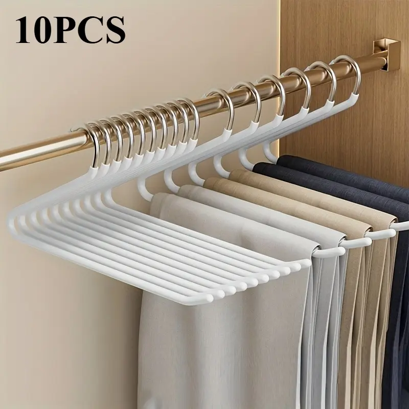 10/20/30Pcs Goose Shape Non Slip Pants Hangers Z-Type Open Design No Trace Trouser Rack Space Saving Closet Organizer For Jeans Blankets Household Wardrobe Storage Holder