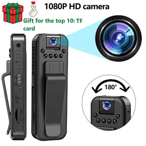 HD Portable Pocket Camera, 180° Rotating Lens, Night Vision, Sports & Travel Vlogging, Durable Design, Includes Storage Card, Sports Action Camera