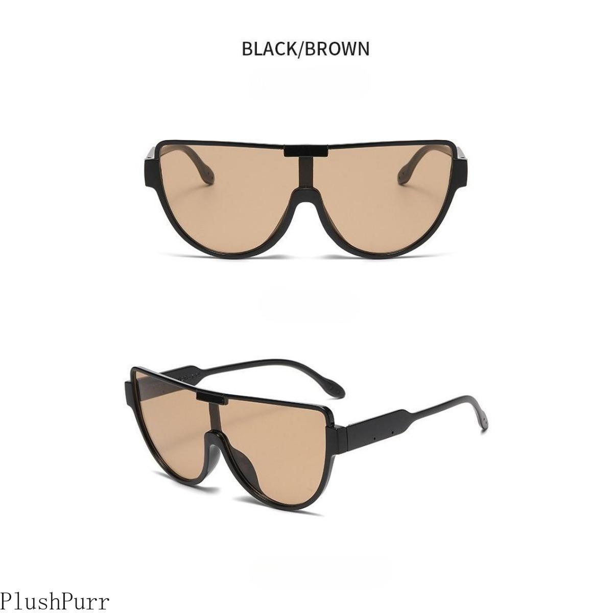 2026 new fashion large frame one-piece pilot sunglasses women street shot mask sunglasses trend Internet celebrity street shot sunglasses