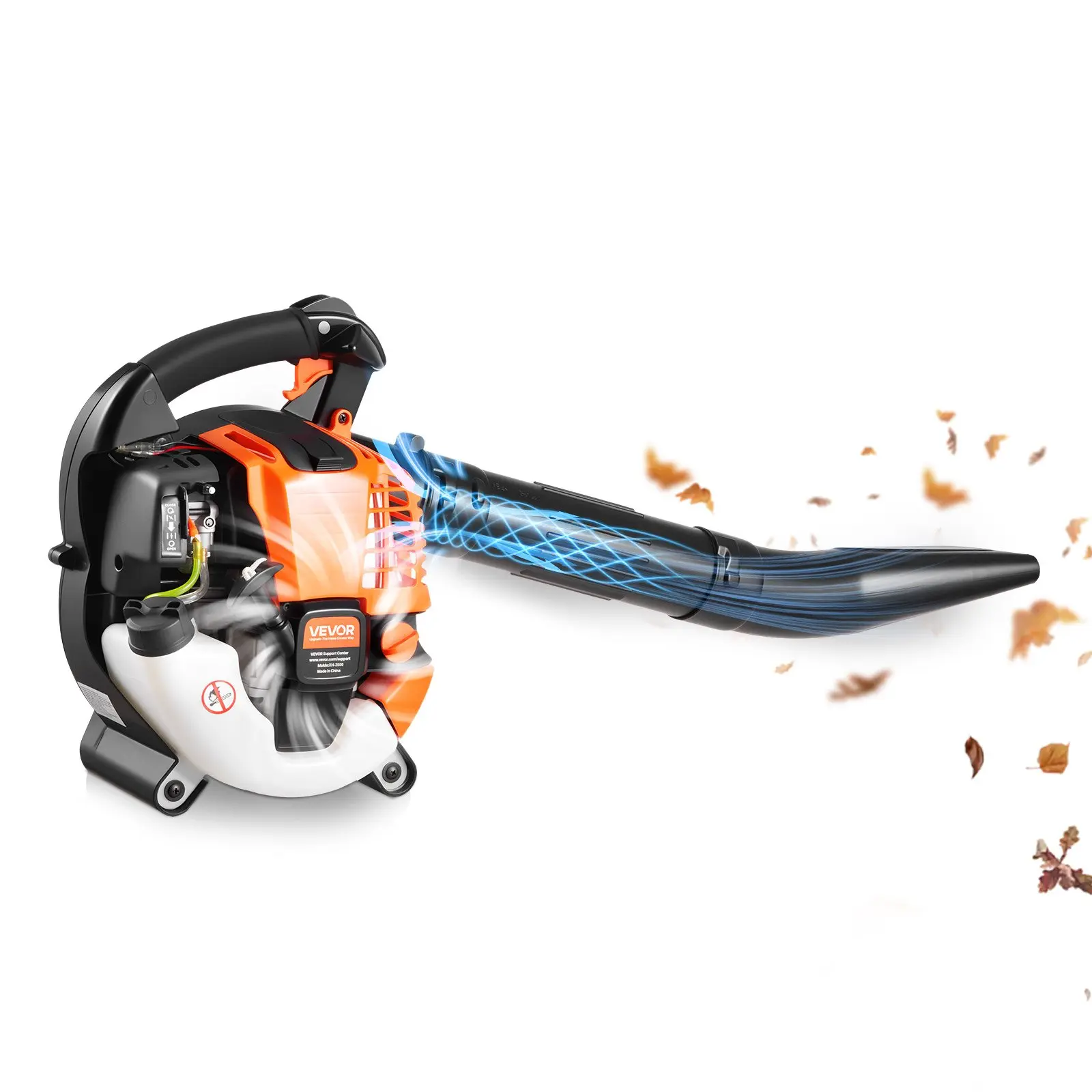 VEVOR Gas Leaf Blower, 25.4CC 4-Stroke Gas Powered Handheld Leaf Blower with 0.75L Fuel Tank, 340 CFM Air Volume, 130 MPH Air Speed, Ideal for Lawn Care, Leaves Cleaning, Yard Debris Snow Removal