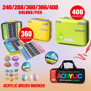 Guang Na Acrylic Paint Markers, Travel Portable Sketch Set with Case, Fast-Drying and Bleed-Proof, Ideal for Comics, Adult Coloring Books, Gifts
