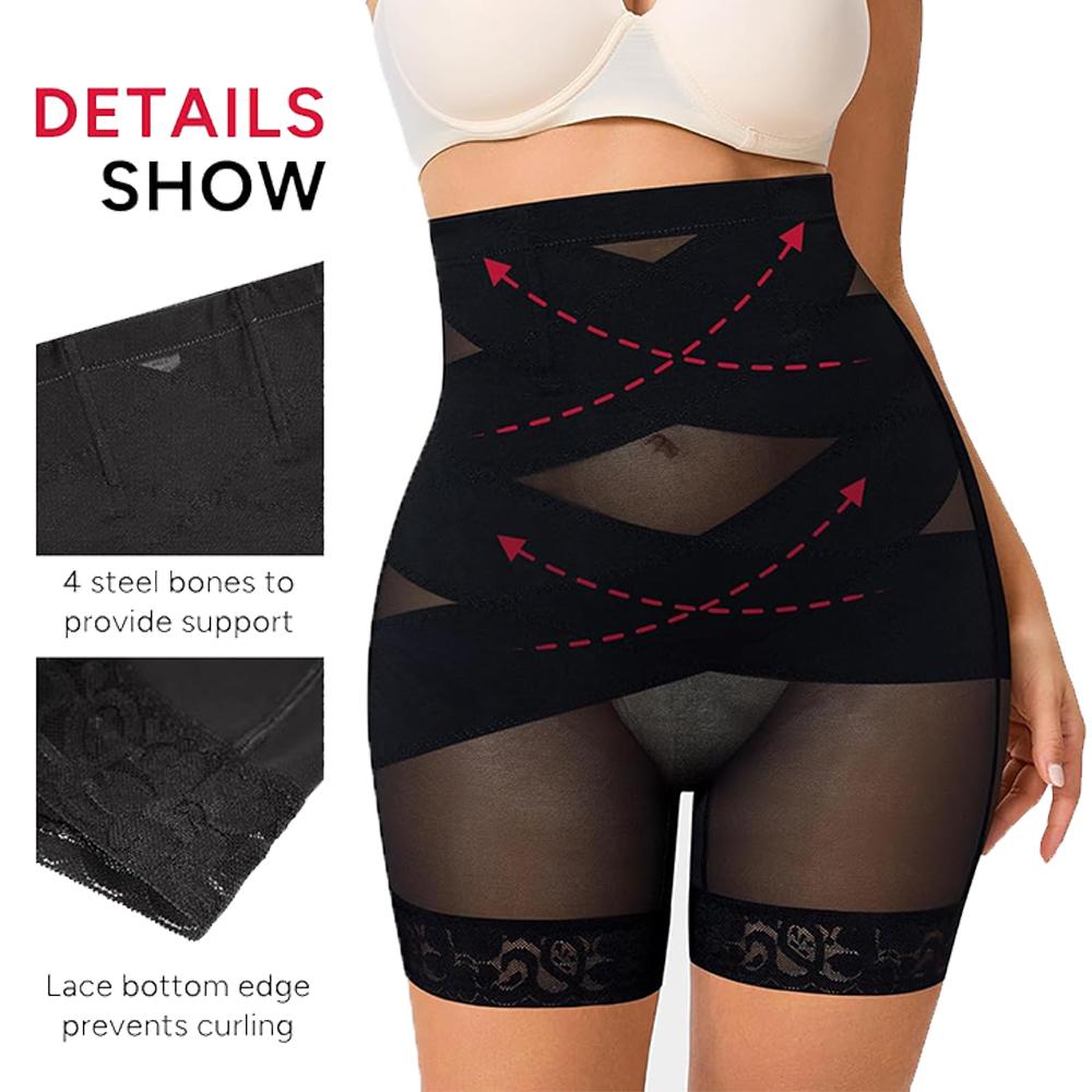 2/3 PCS Shapewear Tummy Control Body Shaper High Waisted Butt Lifting Panties Shapewear Shorts Thigh Slimmer Lace