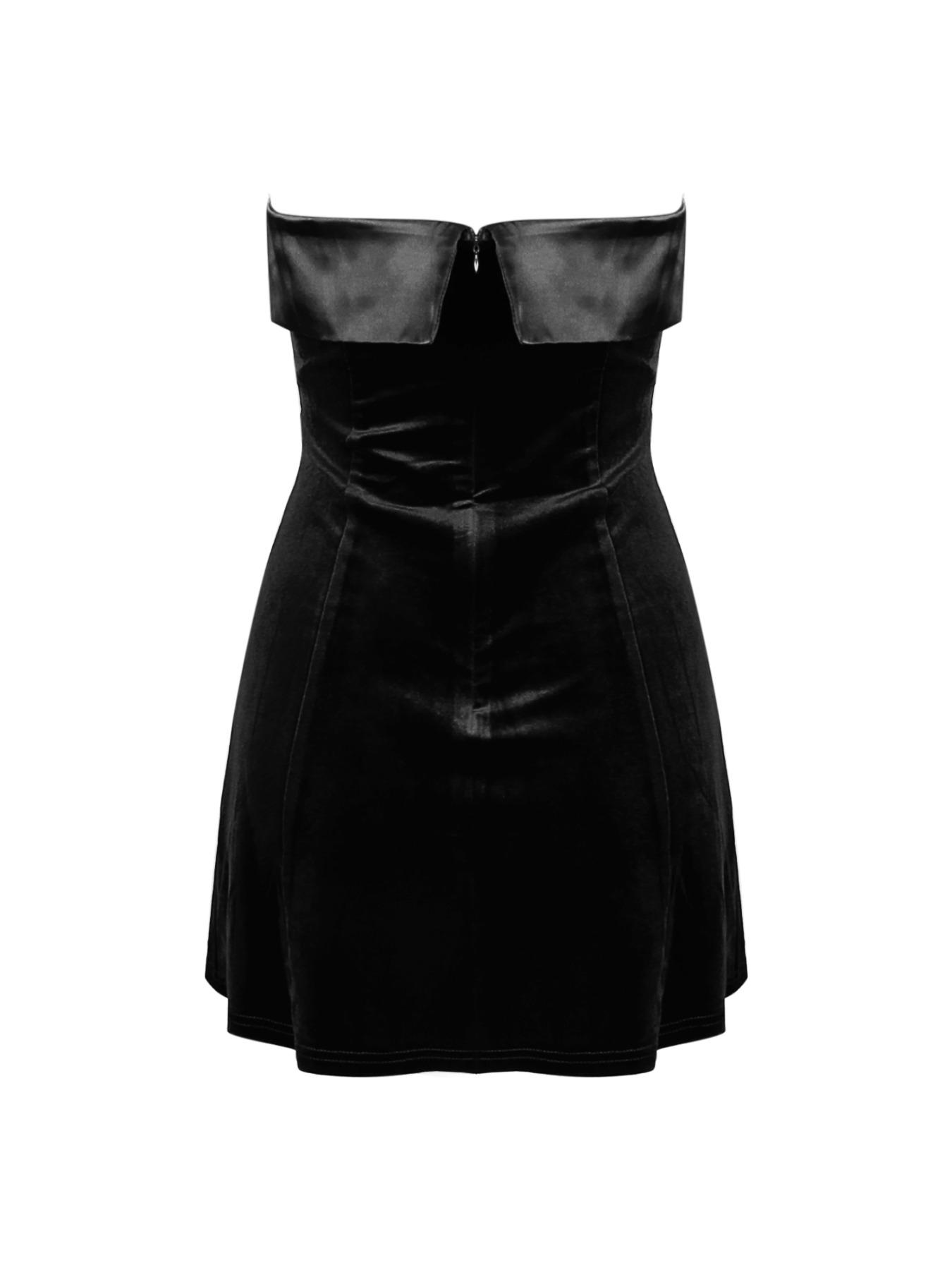 Women Velvet Strapless Party Dress Sexy Occasion Wear Velour Mini Dress Elegant Formal Dress