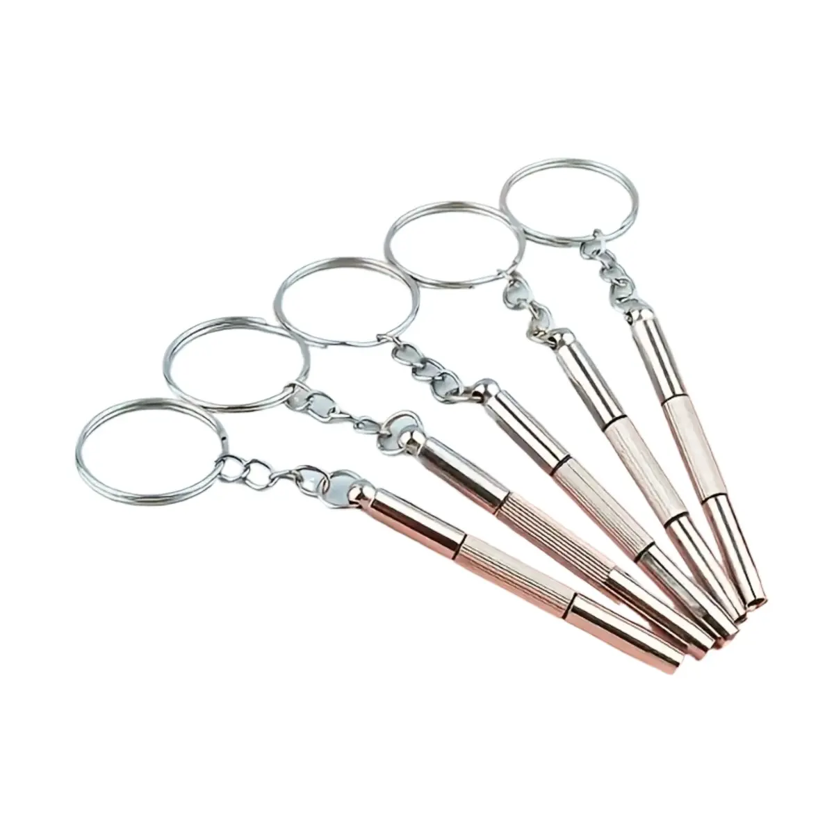2pcs Of 3-in-1 Glasses Screwdriver With Keychain - A Compact Multifunctional Tool Suitable For Repairing Glasses, Fashionable Glasses, And Jewelry - Including First-line Screwdriver, Cross Screwdriver, And External Plum Screwdriver