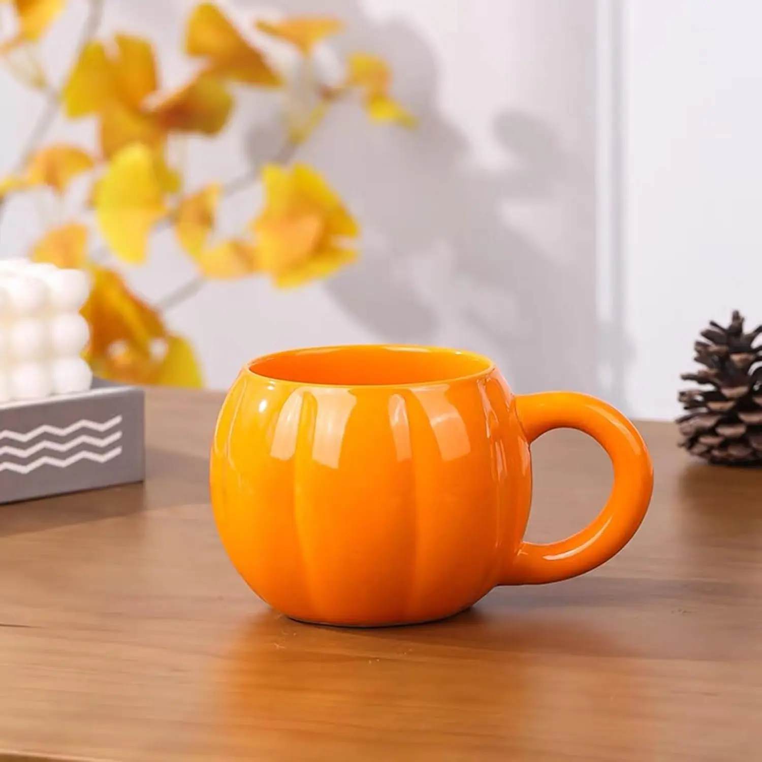 Pumpkin Mug – Large 17oz Ceramic Cup, Halloween Coffee Mug, Fall & Halloween-Themed Coffee Cup,  for  & Hot Cocoa Lovers