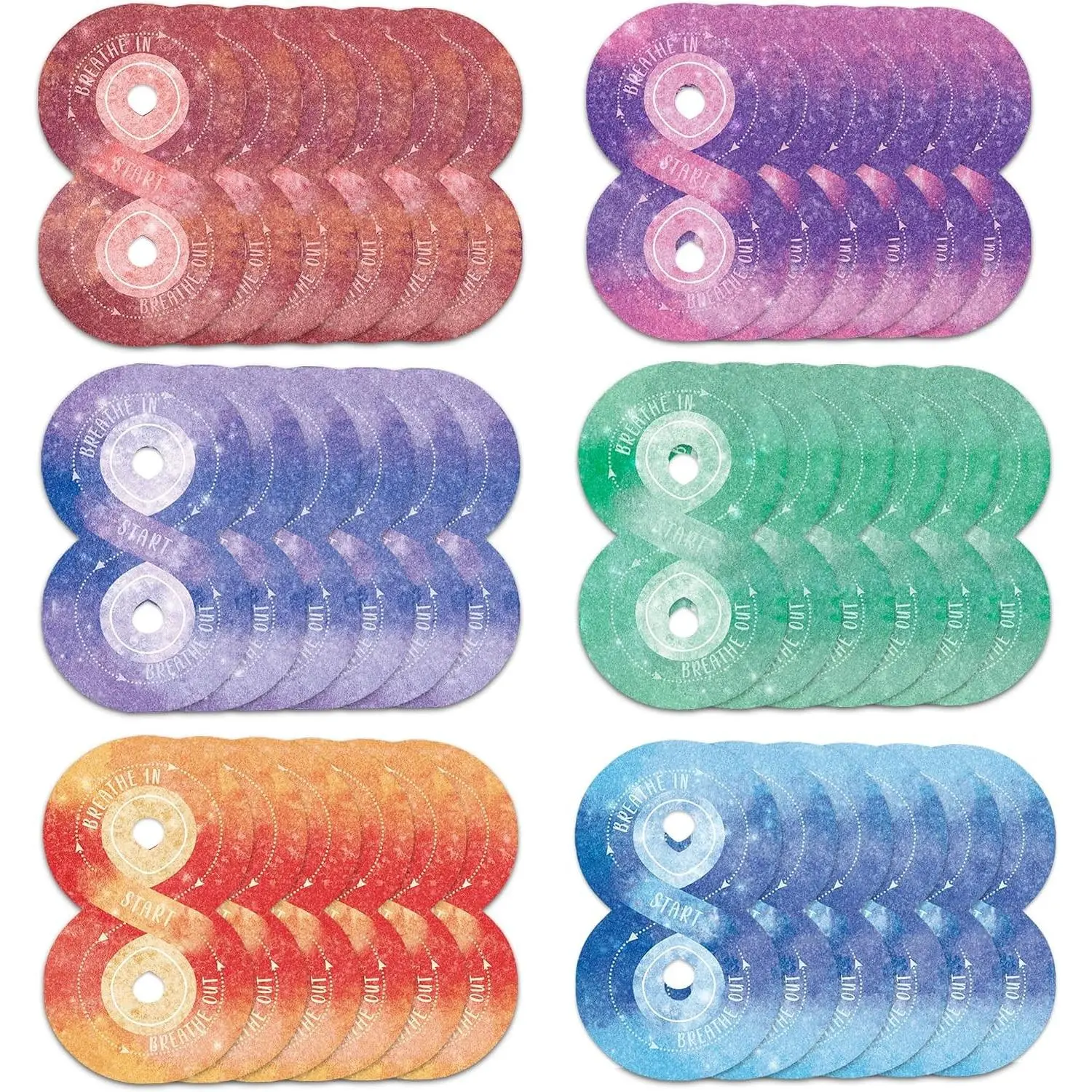 36 Pcs Calm Anxiety Relief Sensory Stickers - Anti Stress Tactile Textured Breathing Exercise Fidget Supplies for Kids Teens Adults Home Classroom (Color)