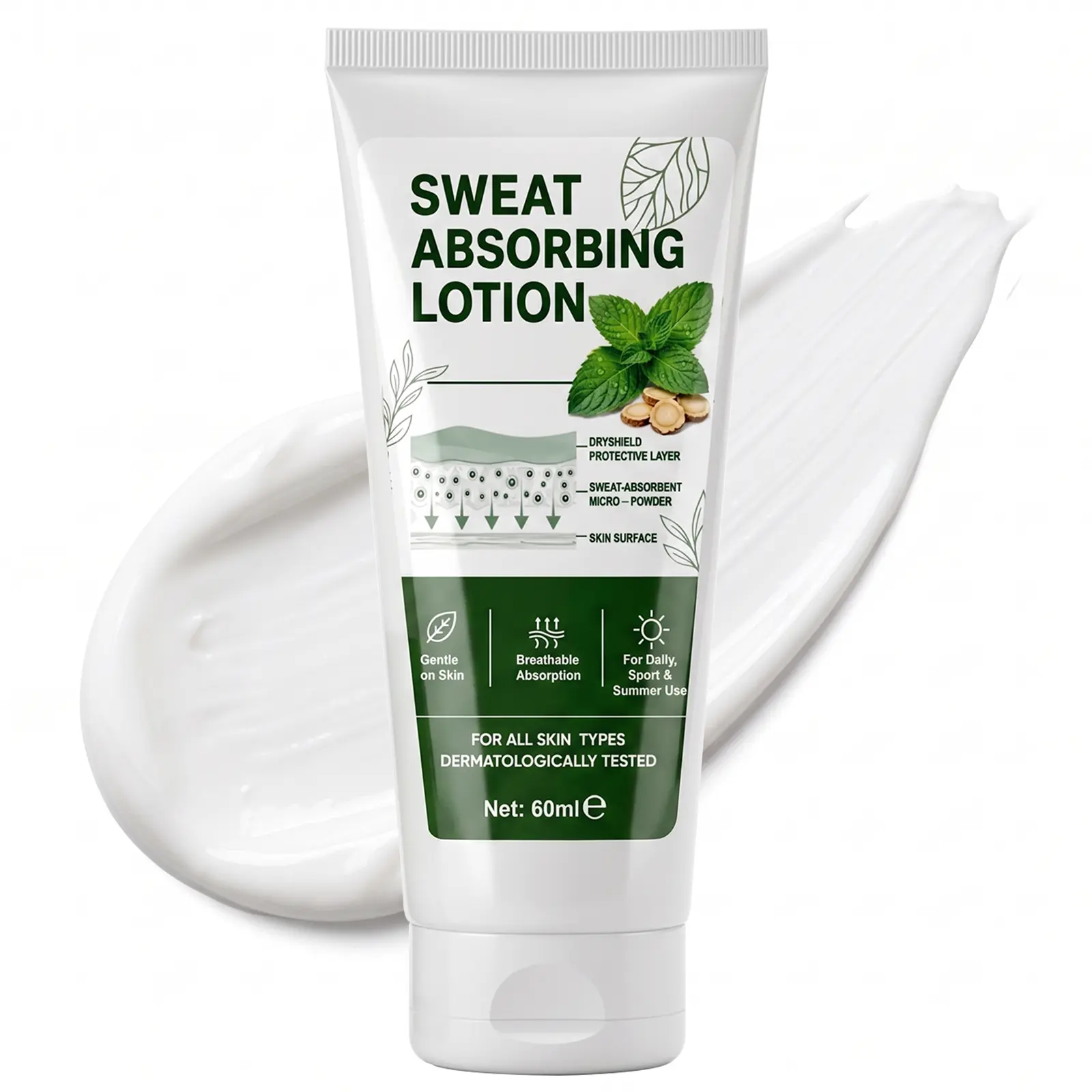 50ml Gentle Alcohol-Free Body Balm - Fast-Absorb Matte Antiperspirant, Sweat & Oil Control Body Care Cosmetic for Sensitive Skin, Long-Lasting Protection for Workout Daily Use Men