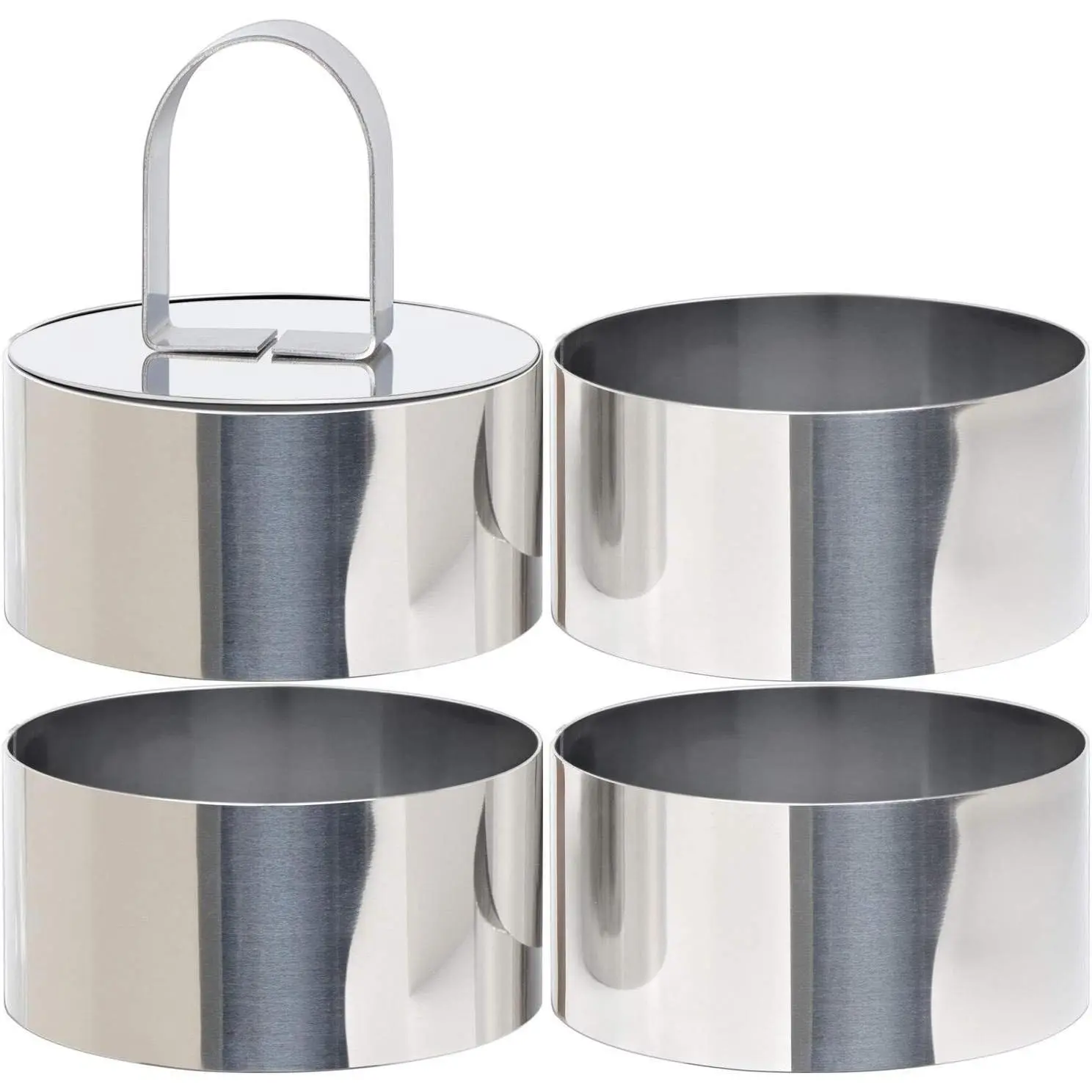 3 Inch Round Cake Ring Mold, Stainless Steel Cooking Crumpet Rings for Baking & CookingGift