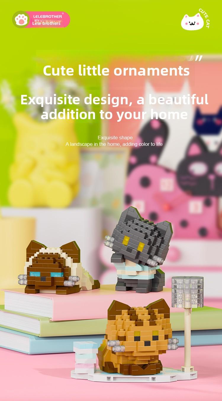 Cute Mini Particle Cat & Dog Building Blocks, Fun for Kids & Adults, Decor & Gift Idea, Perfect Time Killer,6PCS Cartoon Cat & Dog Pet Figures Building Blocks Set,Cute Cat Dog Micro Building Blocks Animal Model Kit for Kids Adults