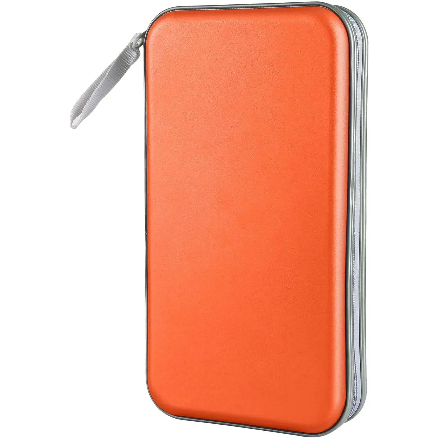 CD Case Holder, 80 Capacity CD/DVD Case Holders Wallet Hard Plastic CD DVD Disc Cases Storage Binder for   Office Travel (Orange)