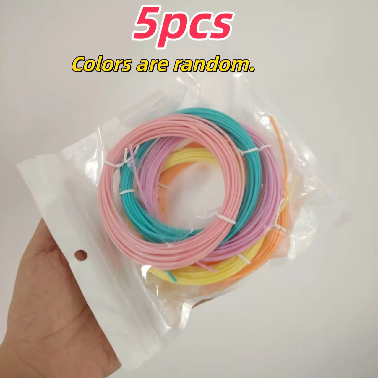 5pcs 3D Pen Pla Filament, 3D Printing Thread, 5m Per Color, Total 25m, 1.75mm Diameter, Ideal for 3D Printers and Pens, Random Colors