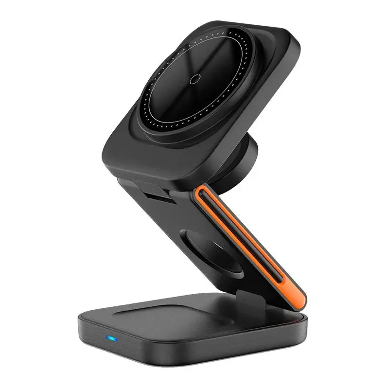 3 in 1 Foldable Charging Station Fast Magnetic Wireless Charger Stand for iPhone 17 16 15 14 13 12 Apple Watch 8 7 6 Airpods Pro Multi-Phone Car Retractable set 3-in-1 ultra-fast bundle cable