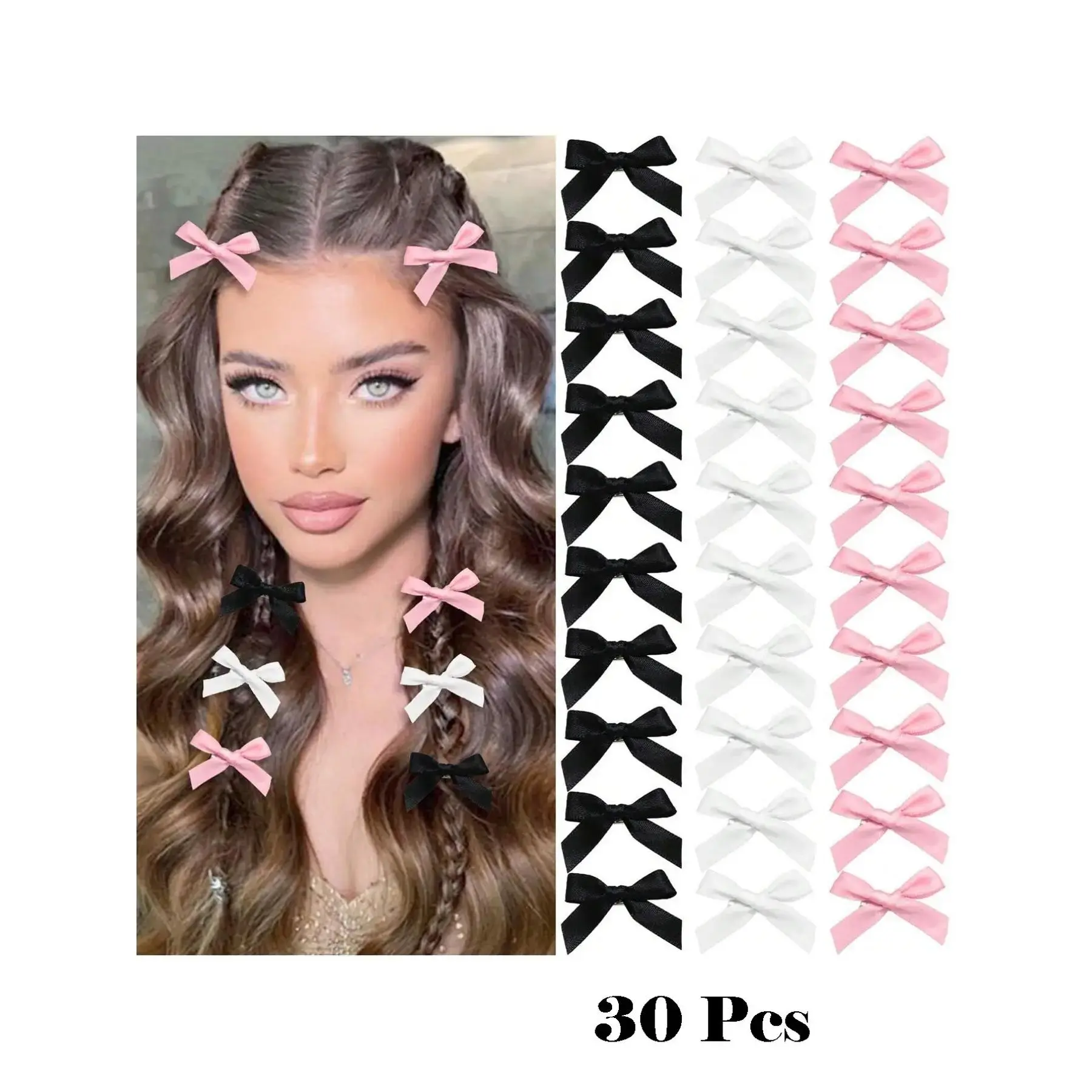 30PCS-Bow-Hair-Clips-Mini-Bowknot-Ribbons-For-Girls-Sweet-Bow-Hair-Clips-Non-Slip-Hair-Clips-Cute-Hair-Clips-Barrettes-Bowknot-Hair-Accessories-For-Women-And-Girls, Super Cute Clips, Pretty Bow, Hair Clip Set, Hairclips, Hair Decor