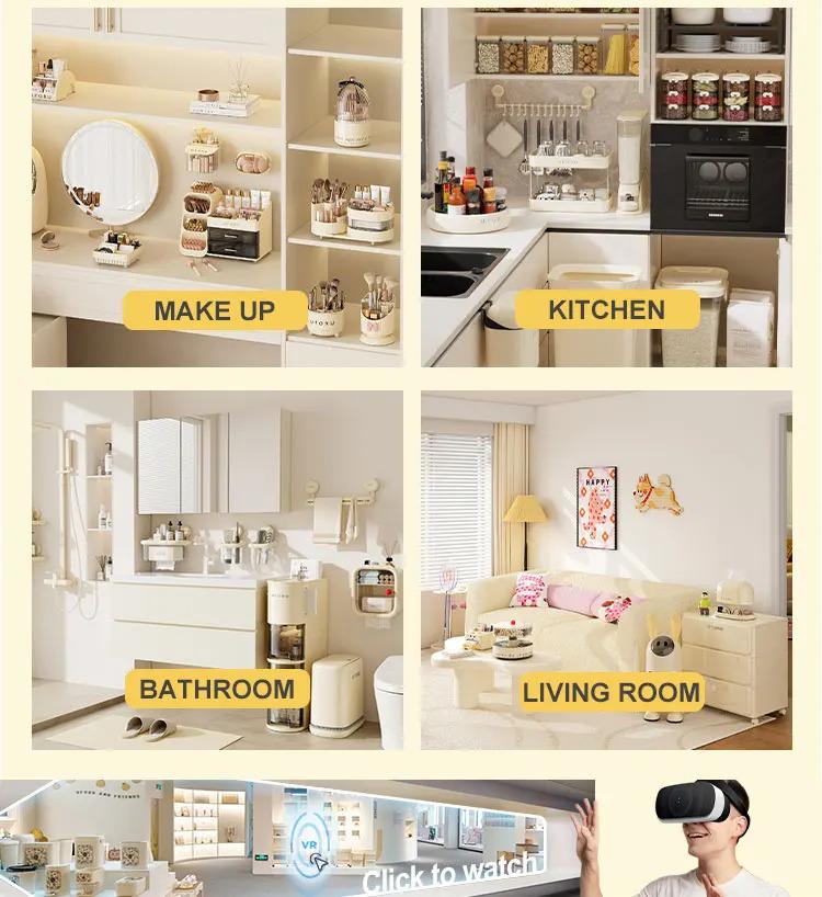 UFORU US Stock Modern Plastic Cereals Storage Rotating Dispenser 360° Large Airtight Rice Container Food Storage Box With Lid For Kitchen Pantry Organization