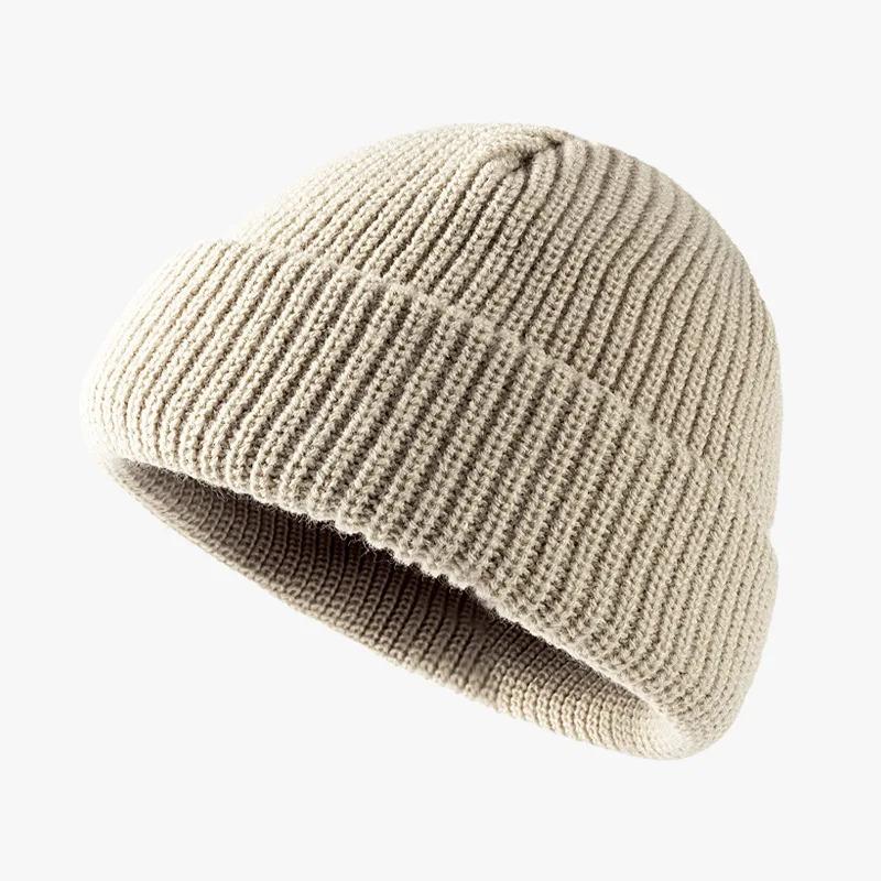 Knitted hat for women in autumn and winter season, melon skin hat for men, warm short style, cold hat, woolen hat