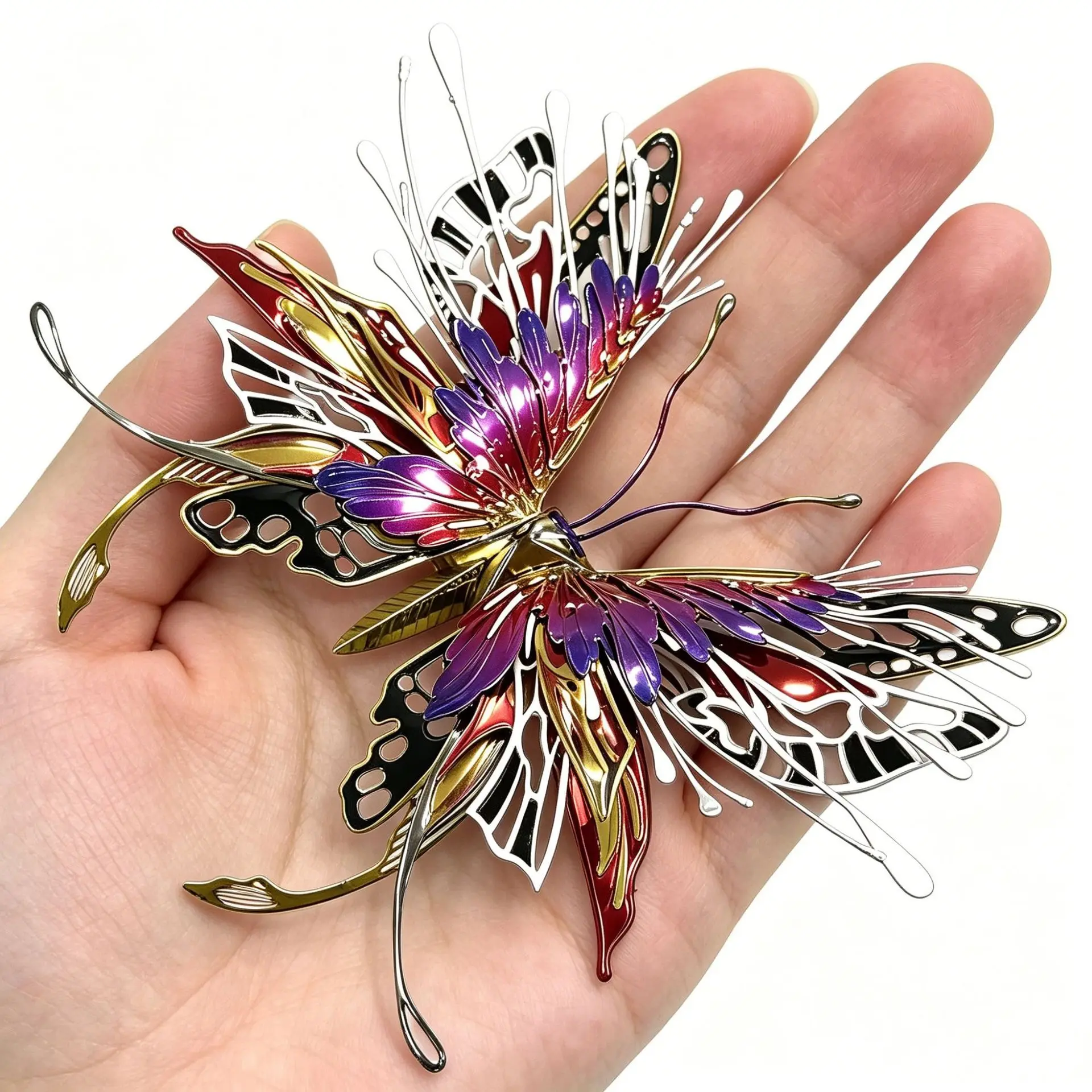 Colorful Butterfly 3D Metal Puzzle, DIY Assembly Model Kit, Challenging 3D Craft Toy, Adult Stress Relief Educational Gift, Creative Desk Decor