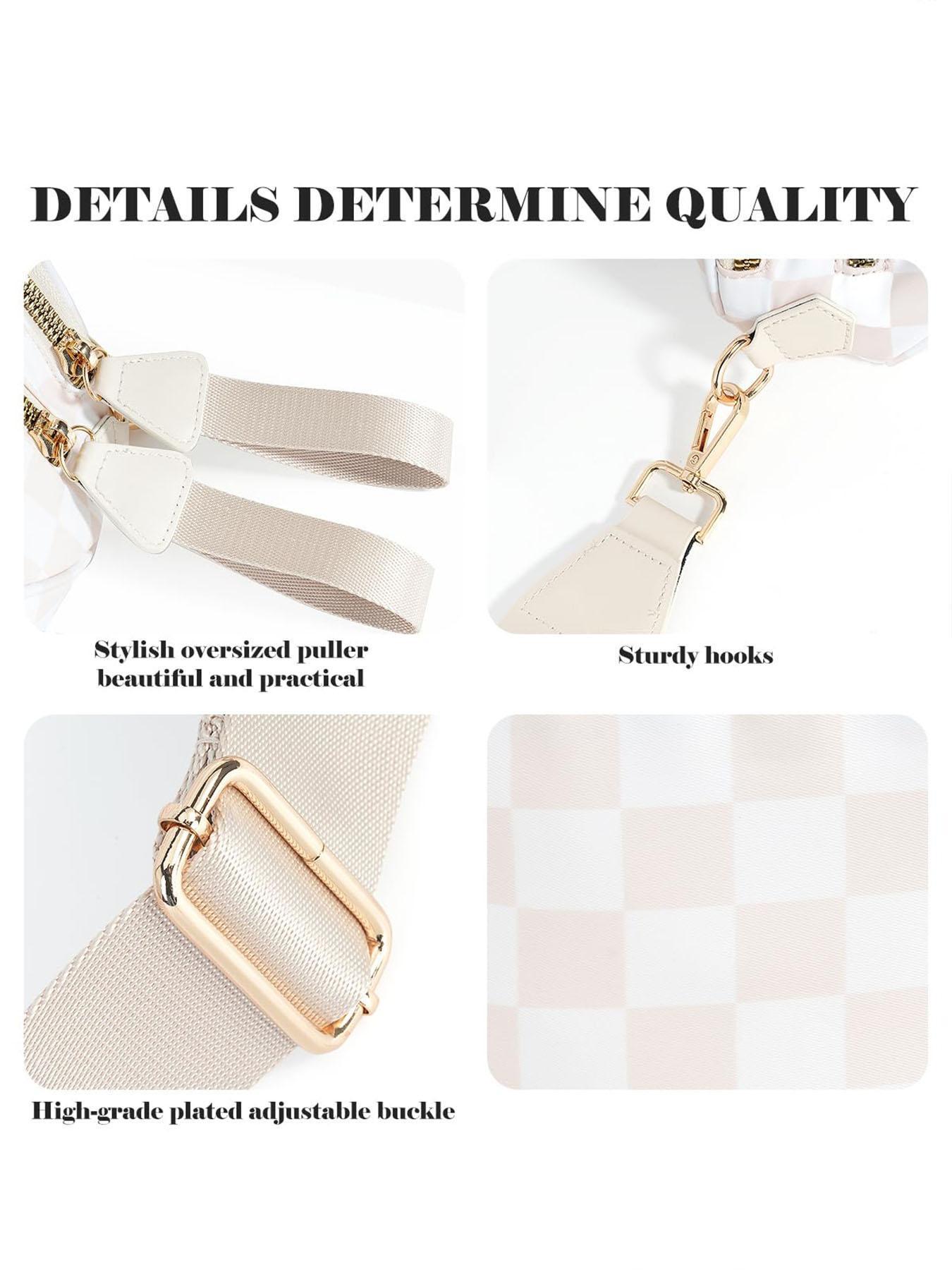 Fashionable Checkerboard Pattern Crossbody Bag, Casual Versatile Zipper Shoulder Bag for Women, Trendy All-match Commuter Bag for Daily Used