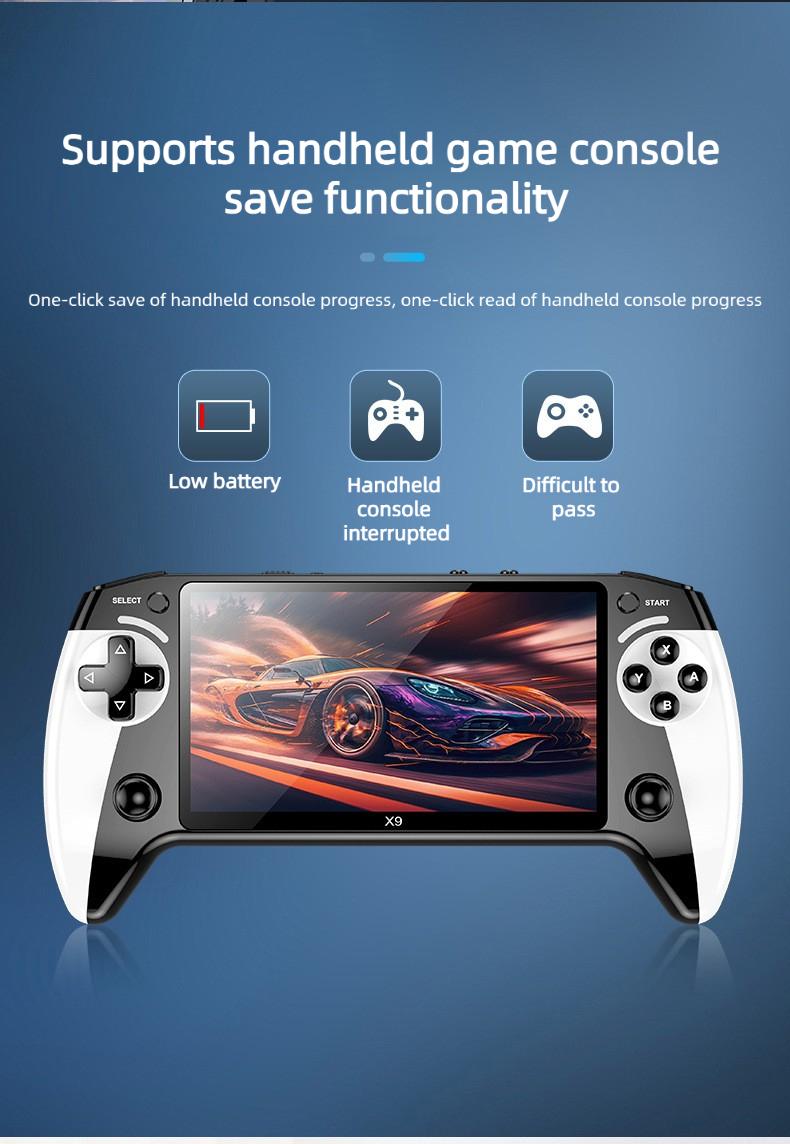 X9 Handheld Game Console 128GB – 5.5" HD Screen Portable Retro Gaming System with Built-in Games, 8+ Emulators Support, Game Boy/PSP/FC Classic Games, Perfect Gamer Stuff for Kids & Family Fun