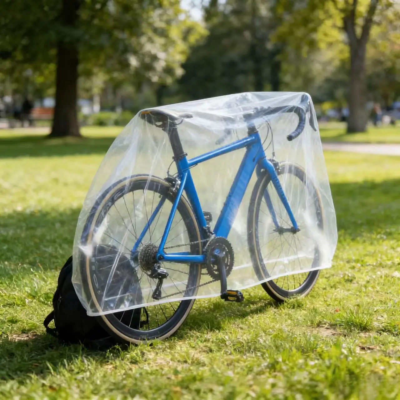 Transparent Bike Cover 5Pcs, Clear Waterproof Rain & Dust Cover for Bicycle, Elastic Quick-Fit Portable Bike Protector Gear, Universal for Road Mountain Bike