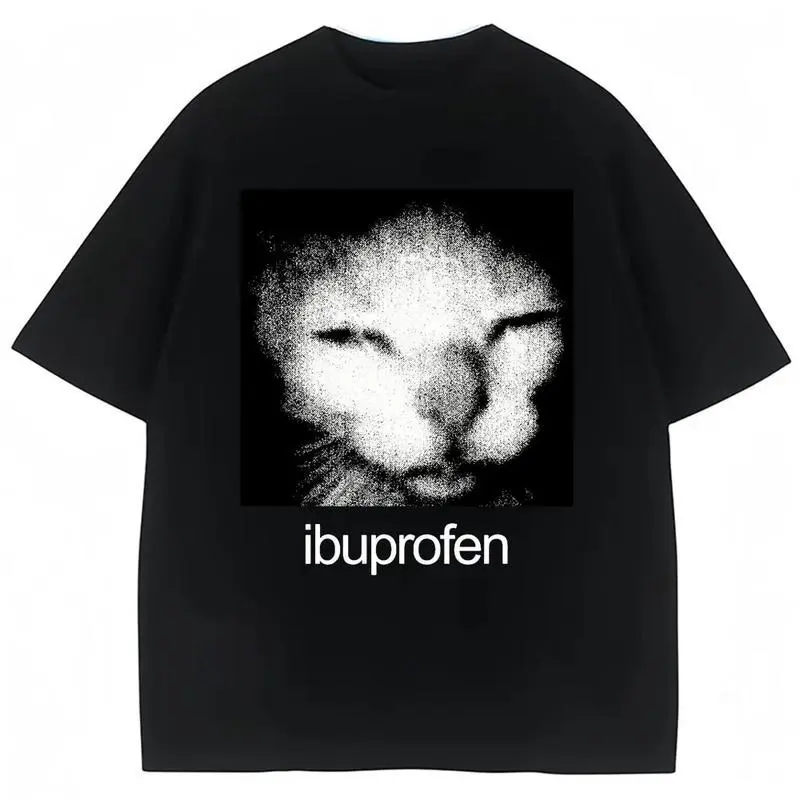 Women's Vintage Funny Cat Meme Graphic T-Shirt - Classic Loose Unisex Short-Sleeve Oversize Cotton Casual Streetwear Tops, Clothes for Women, All Seasons, Premium Drape, Smooth Wear, Consult Chart