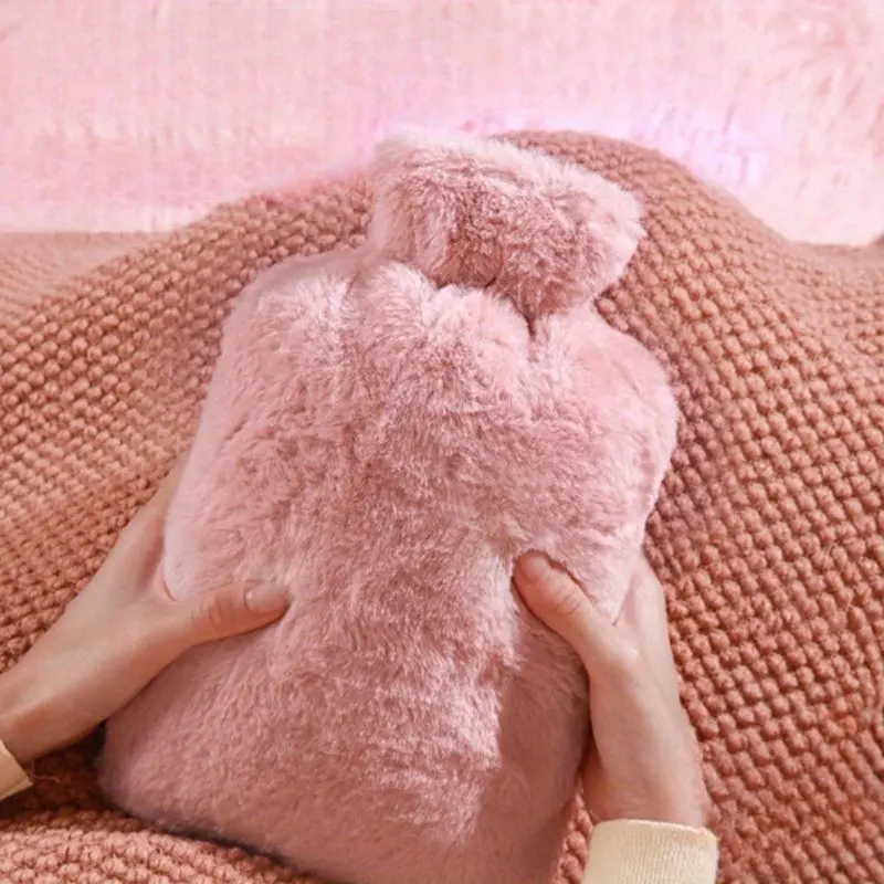 1pc 1000ML/2000ML Large Capacity Plush Hot Water Bag, PVC Material, Hand Warmer, Perfect for Bed, Cozy and Comfortable