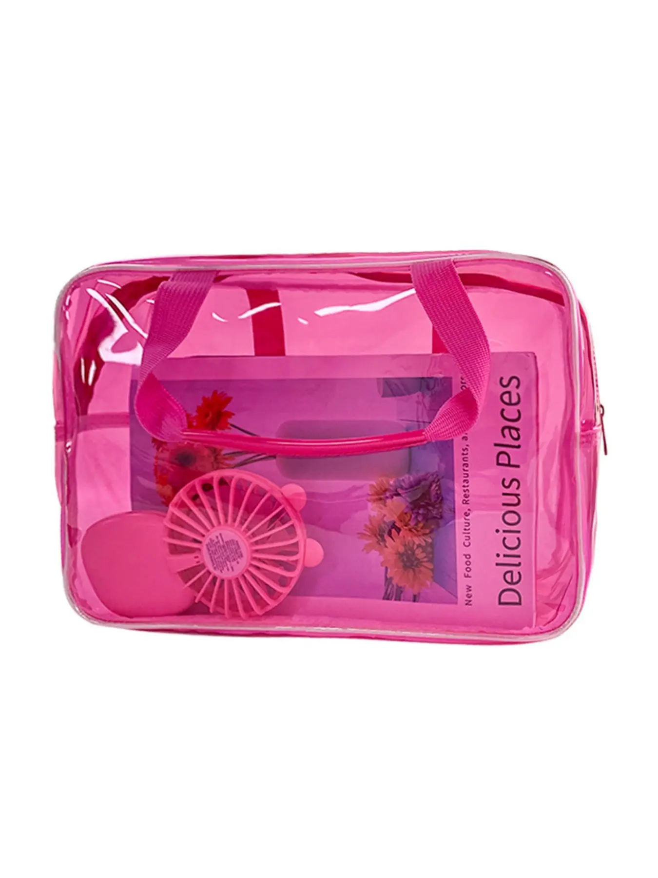 Transparent Modern PVC Travel Bag, Large Capacity Waterproof Makeup Pouch, Casual All-Season Storage Bag, Star Pattern, Tpu Material