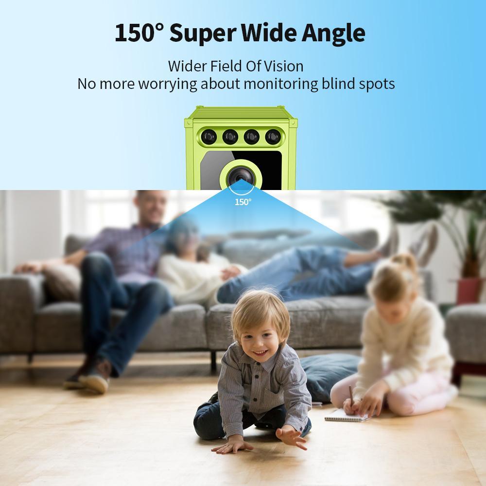 2K Dual-Band WiFi Window Camera, No-Drill Glass Mount, Clear Outdoor View, Color Night Vision, Easy Setup, Compact Indoor Camera for Home & Apartment, Smart Recording Device with 32GB Memory Card