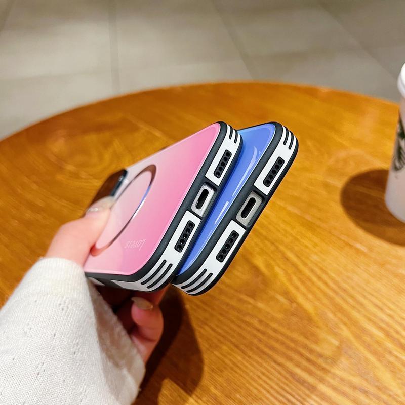 OREKROY Magnetic Gradient Glass Case for iPhone 17 Pro Max / 17 Air, 16 15 14 13 12 with Full Camera Lens Protector, MagSafe Compatible, Scratch-Resistant Slim Back Cover, Shockproof Hard Phone Case, Wireless Charging